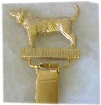 Blodhund nummerlappshållare guldöverdrag