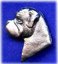 Boxer brosch silverfinish (huvud)