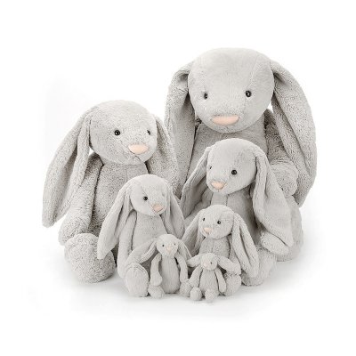 Kanin mjukisdjur Bashful Silver Bunny Huge JellyCat