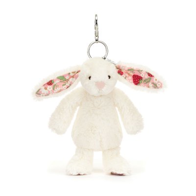 Blossom Cream Bunny 'Berry' Bag Charm JellyCat