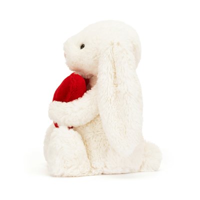 Kanin med hjärta mjukisdjur Bashful Red Love Heart Bunny medium JellyCat