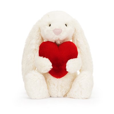 Kanin med hjärta mjukisdjur Bashful Red Love Heart Bunny medium JellyCat