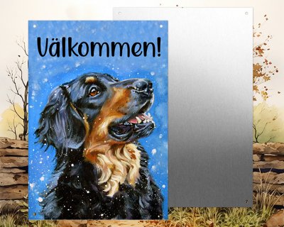 Hovawart varningsskylt - Välkommen 1 Lee Ann