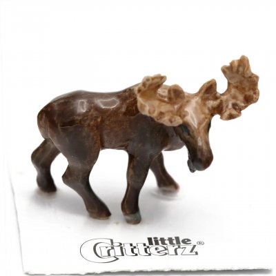 Älg miniatyr porslinsfigur Bull Moose