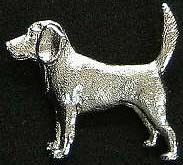 Beagle brosch silver eller guldfinish