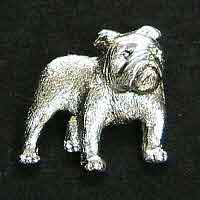 Engelsk bulldogg brosch silver eller guldfinish