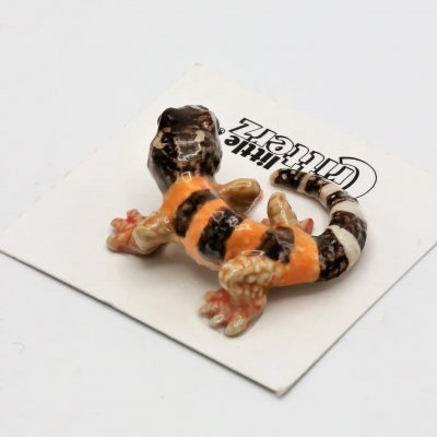 ödla miniatyr porslinsfigur Gladiator Leopard Gecko