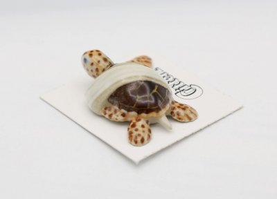 Havssköldpadda miniatyr porslinsfigur Rescue Sea Turtle Caretta