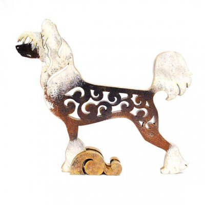 chinese crested dog figurin