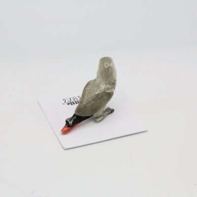 Papegoja miniatyr porslinsfigur Congo African Gray Parrot
