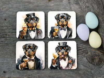 Rottweiler glasunderlägg 4-pack 1