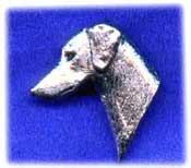 Dobermann brosch silverfinish (huvud)