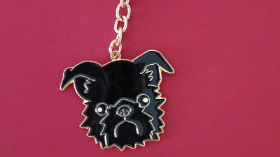 Griffon belge nyckelring av emalj PP