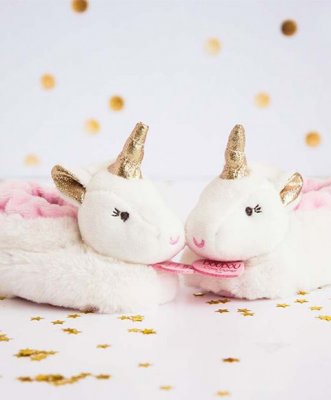 Enhörningstofflor för baby i presentbox DouDou