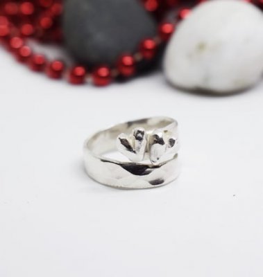 Omlottring med hjärtan silverring ALTI
