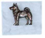 Norsk älghund, grå (gråhund) brosch silverfinish