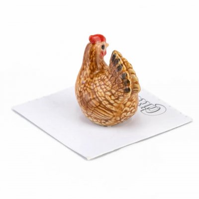 Höna miniatyr porslinsfigur Buff Bantham Hen