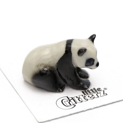Panda miniatyr porslinsfigur Hua Mei
