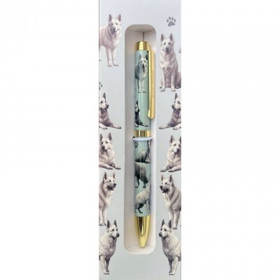 Vit herdehund kulspetspenna ES