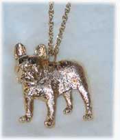 Fransk bulldogg hänge guldöverdrag