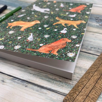 Golden retriever anteckningsbok A5 Samantha Hall