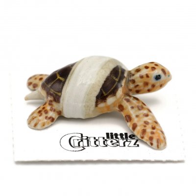 Havssköldpadda miniatyr porslinsfigur Rescue Sea Turtle Caretta