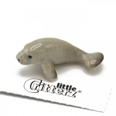 Sjöko miniatyr porslinsfigur Sirenia Manatee