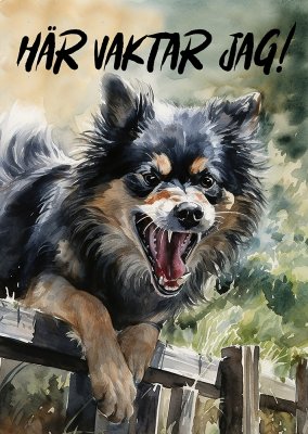 Finsk lapphund varningsskylt 1