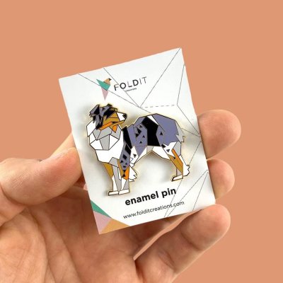 Australian shepherd pin av emalj