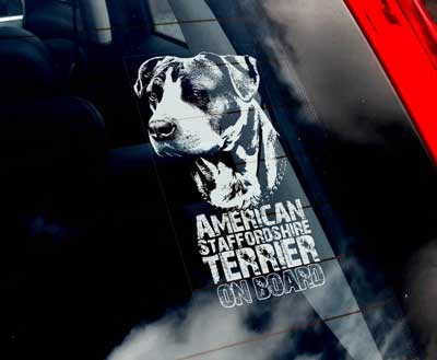 American staffordshire terrier bildekal V1 - on board