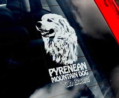 Pyrenéerhund bildekal - on board