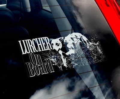 Lurcher bildekal - on board