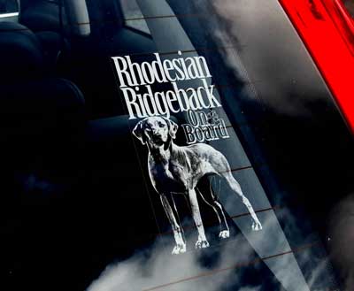 Rhodesian ridgeback (stående) bildekal - on board