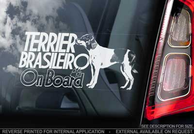 Terrier brasileiro bildekal - on board