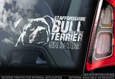 Staffordshire bullterrier bildekal 3 - on board