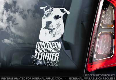 American staffordshire terrier bildekal V4 - on board