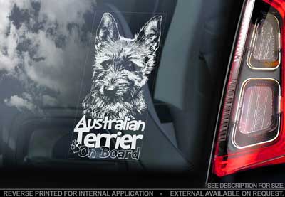 Australisk terrier bildekal V2 - on board