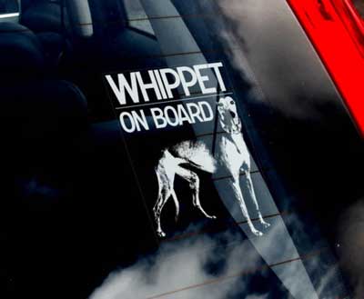 Whippet bildekal - on board