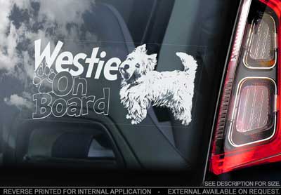 West highland white terrier bildekal V2 - on board