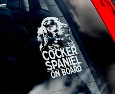 Cocker spaniel- bildekal - on board
