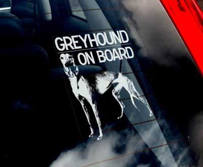 Greyhound bildekal - on board