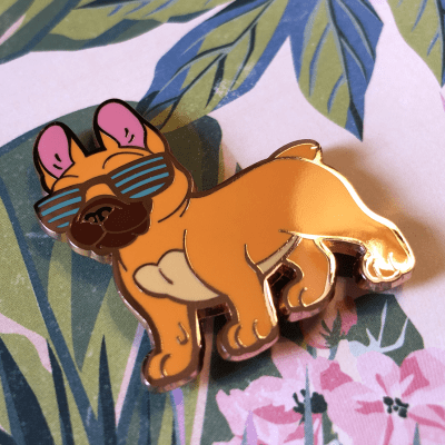 Fransk bulldogg emaljpin Fabulous Frenchie