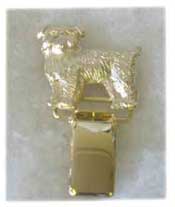 Griffon bruxellois nummerlappshållare guldöverdrag