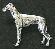 Greyhound brosch silver eller guldfinish