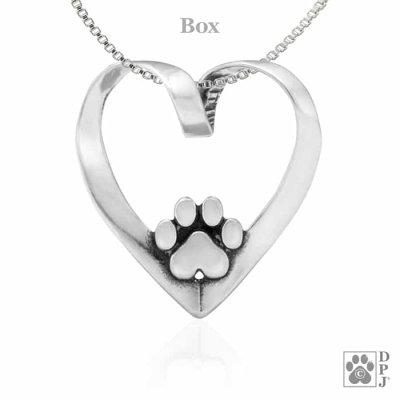 Hjärtehund hängsmycke av silver