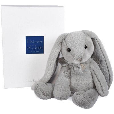 Kanin mjukisdjur i box pärlgrå 40 cm DouDou