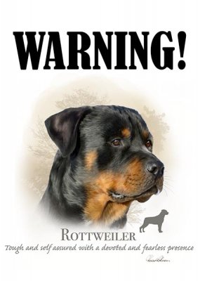 Rottweiler aluminiumskylt 1 Howard olika storlekar