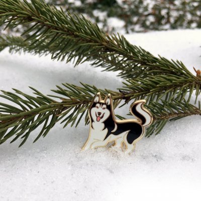 Siberian husky pin