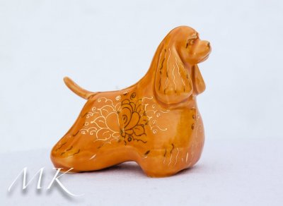 Amerikansk cocker spaniel porslinshund olika färger