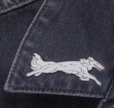Borzoi emaljpin/brosch olika färger K B